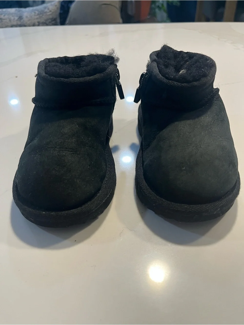 UGG Kids Black Cozy Zip-Back Booties